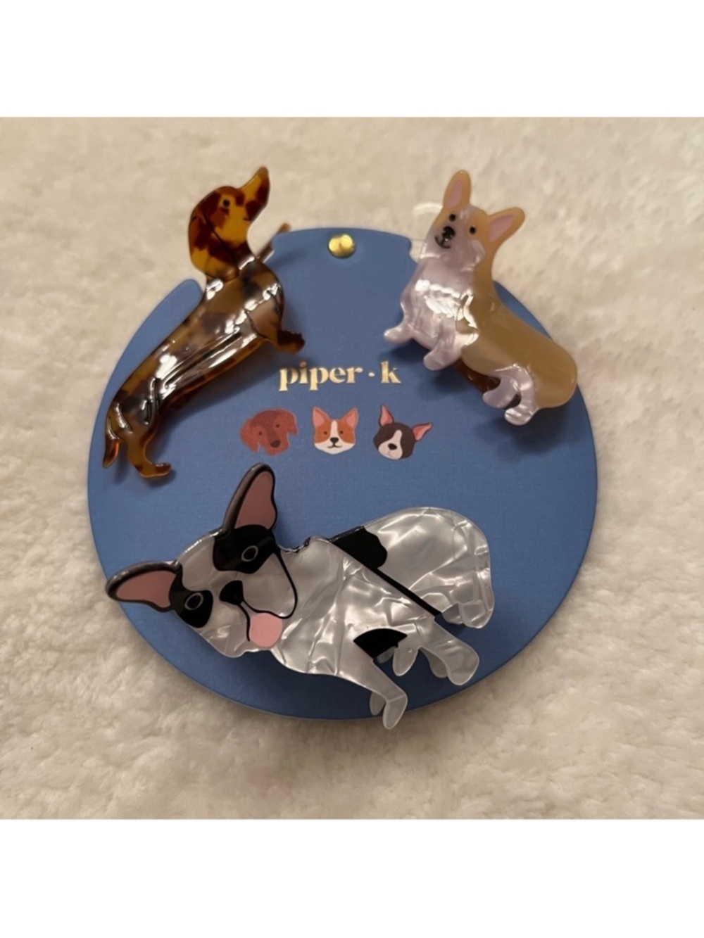 Piper K Dog Dachshund Boston Terrier Corgie Claw Hair Clips New With Tags - Picture 1 of 2